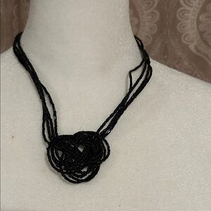 Elegant Black Beaded Necklace